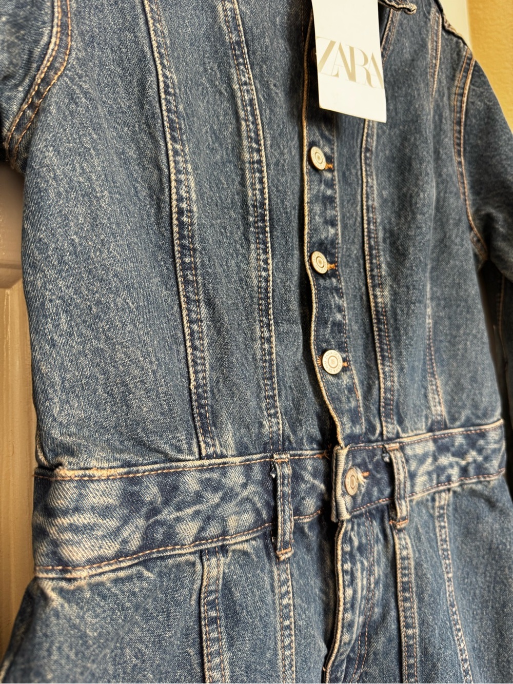 Zara - longs sleeve denim dress - Picture 3 of 6